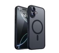 FANNTAKO Magnetic for iPhone 16 Case,Slim Fit for MagSafe,Shockproof Military Grade Drop Protection,Full Camera Protection,Translucent Matte Back Anti-Fingerprint Phone Cover(Black)