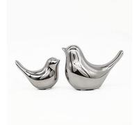 Fannuoncc Small Animal Birds Statues Home Decor Modern Style Silver Decorative Ornaments for Living Room, Bedroom,Cabinets, Office Desktop (2 Pack)