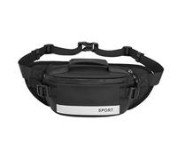 Fanny Pack 26 x 15 x 10 cm Anti-Theft Waist Bag with Zip Multifunctional Waist Bag Outdoor Streamlined Spacious Nylon Fanny Chest Reflection Pack for Leading V, black, see description, See description