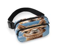 Fanny Pack Alpaca Llama Printed Waist Cinching Bag Hip Bag Lightweight Belt Bag for Travel Sports Hiking Running, Alpaca Llama, 7.9 X 5.1 in