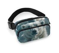 Fanny Pack Bear Crosses His Hands Waist Pack for Women Men Waterproof Belt Bag with Adjustable Belt Casual Crossbody Bag Travel Waist Bag for Sports Running Cycling, white, 20x13cm, Waist Bag, white,