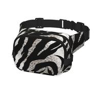 Fanny Pack Belt Bag for Men Women Black and white zebra print Adjustable Waist Packs Bag Crossbody Bags for Travel, Black, One Size