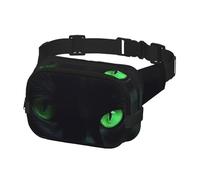Fanny Pack Belt Bag for Men Women Black cat green eyes Adjustable Waist Packs Bag Crossbody Bags for Travel, Black, One Size