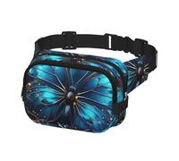 Fanny Pack Belt Bag for Men Women Blue Butterfly and Moon Adjustable Waist Packs Bag Crossbody Bags for Travel