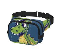 Fanny Pack Belt Bag for Men Women Cartoon crocodile Adjustable Waist Packs Bag Crossbody Bags for Travel, Black, One Size