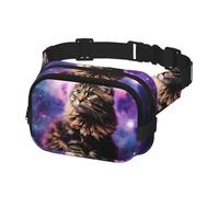 Fanny Pack Belt Bag for Men Women Cat Sitting Inside Nebula Adjustable Waist Packs Bag Crossbody Bags for Travel