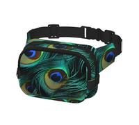 Fanny Pack Belt Bag for Men Women Close-Up of Peacock Feathers Adjustable Waist Packs Bag Crossbody Bags for Travel, Black, One Size