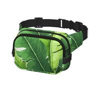 Fanny Pack Belt Bag for Men Women Cute banana leaves Adjustable Waist Packs Bag Crossbody Bags for Travel, Black, One Size