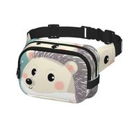 Fanny Pack Belt Bag for Men Women Cute cartoon hedgehog Adjustable Waist Packs Bag Crossbody Bags for Travel, Black, One Size