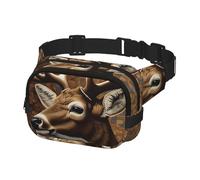 Fanny Pack Belt Bag for Men Women Deer on brown background Adjustable Waist Packs Bag Crossbody Bags for Travel, Black, One Size