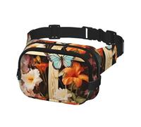 Fanny Pack Belt Bag for Men Women Flower branches on the cross Adjustable Waist Packs Bag Crossbody Bags for Travel, Black, One Size