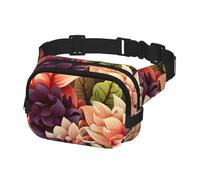 Fanny Pack Belt Bag for Men Women Flowers as background Adjustable Waist Packs Bag Crossbody Bags for Travel, Black, One Size