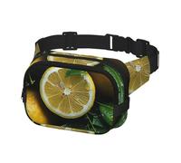 Fanny Pack Belt Bag for Men Women Fresh lemon Adjustable Waist Packs Bag Crossbody Bags for Travel, Black, One Size