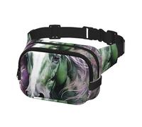 Fanny Pack Belt Bag for Men Women Green Horse Adjustable Waist Packs Bag Crossbody Bags for Travel, Black, One Size