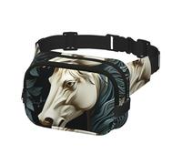Fanny Pack Belt Bag for Men Women Horse Pattern Adjustable Waist Packs Bag Crossbody Bags for Travel, Black, One Size
