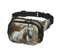 Fanny Pack Belt Bag for Men Women Horse Running in Field Adjustable Waist Packs Bag Crossbody Bags for Travel, Black, One Size