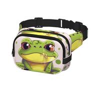 Fanny Pack Belt Bag for Men Women Leaves and Frog Adjustable Waist Packs Bag Crossbody Bags for Travel, Black, One Size