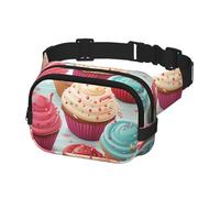Fanny Pack Belt Bag for Men Women Lollipop Cupcake Donut Adjustable Waist Packs Bag Crossbody Bags for Travel, Black, One Size