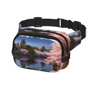Fanny Pack Belt Bag for Men Women Mount Fuji Cherry Blossom Trees Adjustable Waist Packs Bag Crossbody Bags for Travel, Black, One Size