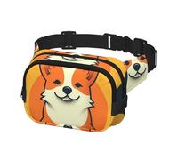 Fanny Pack Belt Bag for Men Women Playful Corgi Adjustable Waist Packs Bag Crossbody Bags for Travel, Black, One Size