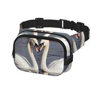 Fanny Pack Belt Bag for Men Women Romantic White Swan Adjustable Waist Packs Bag Crossbody Bags for Travel