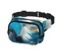 Fanny Pack Belt Bag for Men Women Smiling Face Dolphins Adjustable Waist Packs Bag Crossbody Bags for Travel, Black, One Size