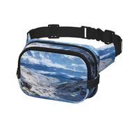 Fanny Pack Belt Bag for Men Women Spectacular snowy mountains Adjustable Waist Packs Bag Crossbody Bags for Travel, Black, One Size