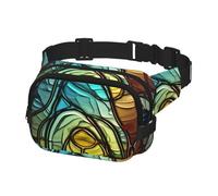 Fanny Pack Belt Bag for Men Women Stained glass art Adjustable Waist Packs Bag Crossbody Bags for Travel, Black, One Size