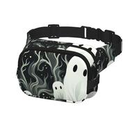 Fanny Pack Belt Bag for Men Women White patterned ghost Adjustable Waist Packs Bag Crossbody Bags for Travel, Black, One Size