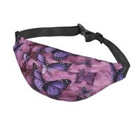 Fanny Pack Belt Bag for Women Men Adjustable Waist Pack Bag All butterflies Crossbody Bags for Travel, Black, One Size