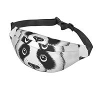 Fanny Pack Belt Bag for Women Men Adjustable Waist Pack Bag Anime Panda Face Crossbody Bags for Travel, Black, One Size