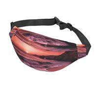 Fanny Pack Belt Bag for Women Men Adjustable Waist Pack Bag Beach Sunset Crossbody Bags for Travel, Black, One Size
