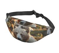 Fanny Pack Belt Bag for Women Men Adjustable Waist Pack Bag Bear crossing the river Crossbody Bags for Travel, Black, One Size