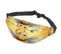 Fanny Pack Belt Bag for Women Men Adjustable Waist Pack Bag Bee on the square Crossbody Bags for Travel, Black, One Size