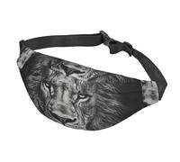 Fanny Pack Belt Bag for Women Men Adjustable Waist Pack Bag Black and white lion head Crossbody Bags for Travel, Black, One Size