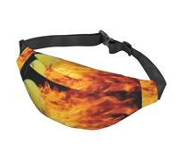 Fanny Pack Belt Bag for Women Men Adjustable Waist Pack Bag Burning tennis pictures Crossbody Bags for Travel, Black, One Size