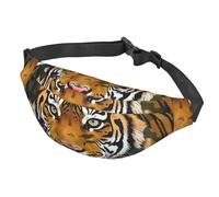 Fanny Pack Belt Bag for Women Men Adjustable Waist Pack Bag Camouflage Tiger Crossbody Bags for Travel, Black, One Size