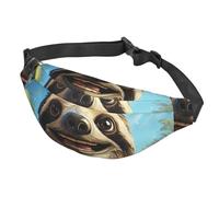 Fanny Pack Belt Bag for Women Men Adjustable Waist Pack Bag Cartoon Funny sloth Crossbody Bags for Travel, Black, One Size