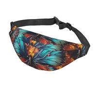 Fanny Pack Belt Bag for Women Men Adjustable Waist Pack Bag Color butterfly background Crossbody Bags for Travel, Black, One Size