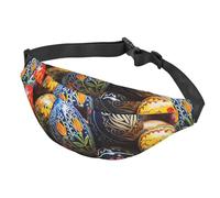 Fanny Pack Belt Bag for Women Men Adjustable Waist Pack Bag Colorful Hand Painted Easter Eggs Crossbody Bags for Travel, Black, One Size