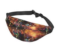 Fanny Pack Belt Bag for Women Men Adjustable Waist Pack Bag Colorful Music Notes Crossbody Bags for Travel, Black, One Size