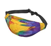 Fanny Pack Belt Bag for Women Men Adjustable Waist Pack Bag Colorful Paint Splatter Art Crossbody Bags for Travel, Black, One Size