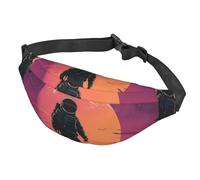 Fanny Pack Belt Bag for Women Men Adjustable Waist Pack Bag Cool Astronaut Crossbody Bags for Travel, Black, One Size