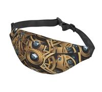 Fanny Pack Belt Bag for Women Men Adjustable Waist Pack Bag Cool Steampunk Gears Crossbody Bags for Travel, Black, One Size