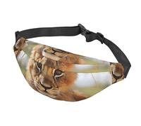 Fanny Pack Belt Bag for Women Men Adjustable Waist Pack Bag Cute little animal lion Crossbody Bags for Travel, Black, One Size