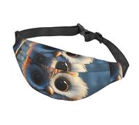 Fanny Pack Belt Bag for Women Men Adjustable Waist Pack Bag Cute owl Crossbody Bags for Travel, Black, One Size