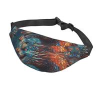 Fanny Pack Belt Bag for Women Men Adjustable Waist Pack Bag Dragon art Crossbody Bags for Travel, Black, One Size