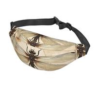 Fanny Pack Belt Bag for Women Men Adjustable Waist Pack Bag Dragonfly on sunflower Crossbody Bags for Travel, Black, One Size