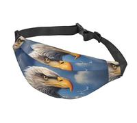 Fanny Pack Belt Bag for Women Men Adjustable Waist Pack Bag Eagle Crossbody Bags for Travel, Black, One Size