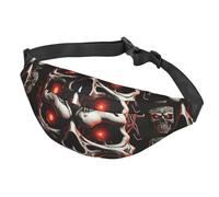 Fanny Pack Belt Bag for Women Men Adjustable Waist Pack Bag Evil skull Crossbody Bags for Travel, Black, One Size